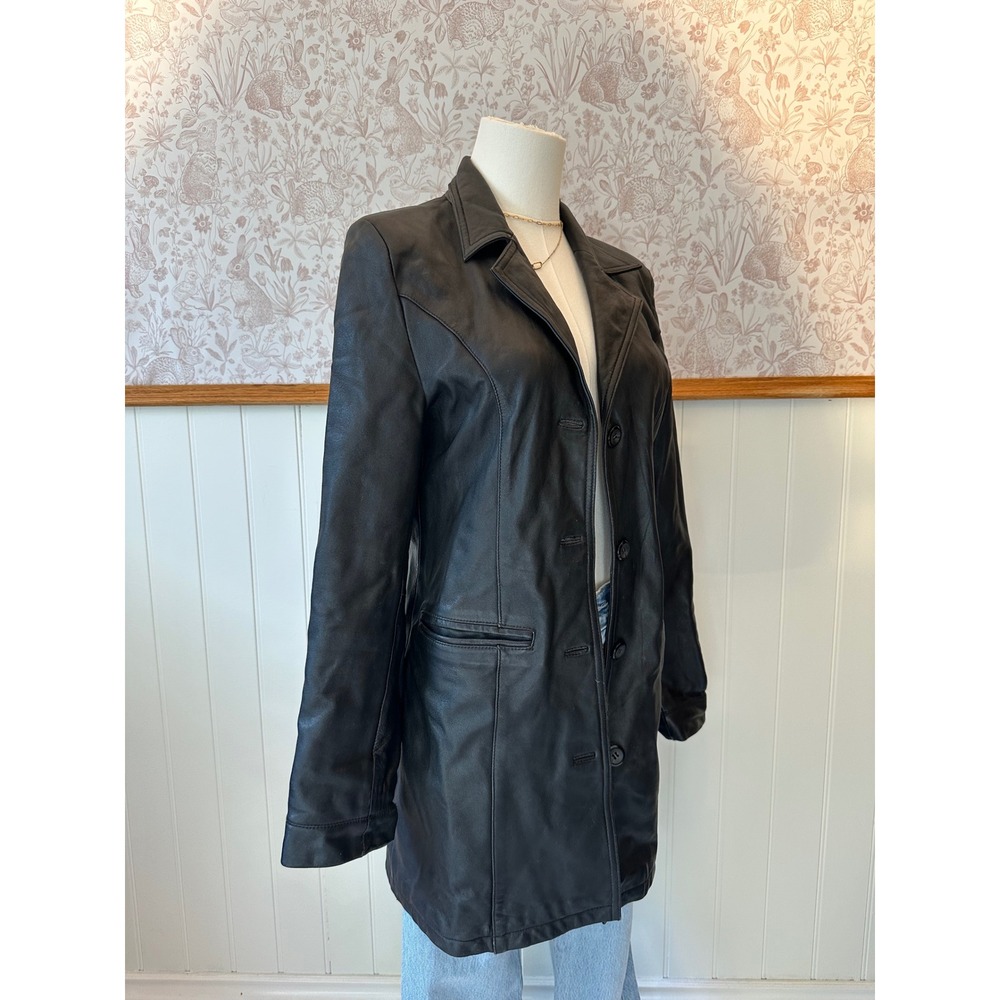 Vintage FM Canada Genuine Leather Long Blazer Jacket – Size M - Picture 5 of 9